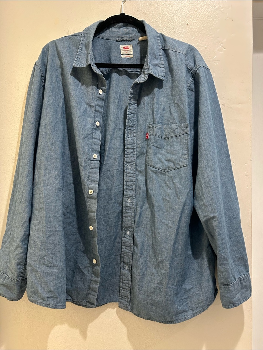 Levi's Light Blue Denim Button-Down Shirt - Men's Casual Size XL